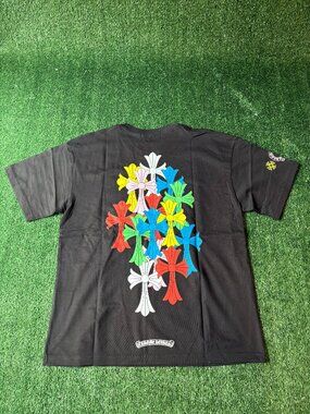 Chrome Hearts Black Multicolor Cross Cluster T-Shirt NWT